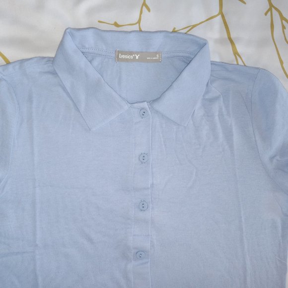 Short Sleeve Faux Button Up T-Shirt - Picture 2 of 5